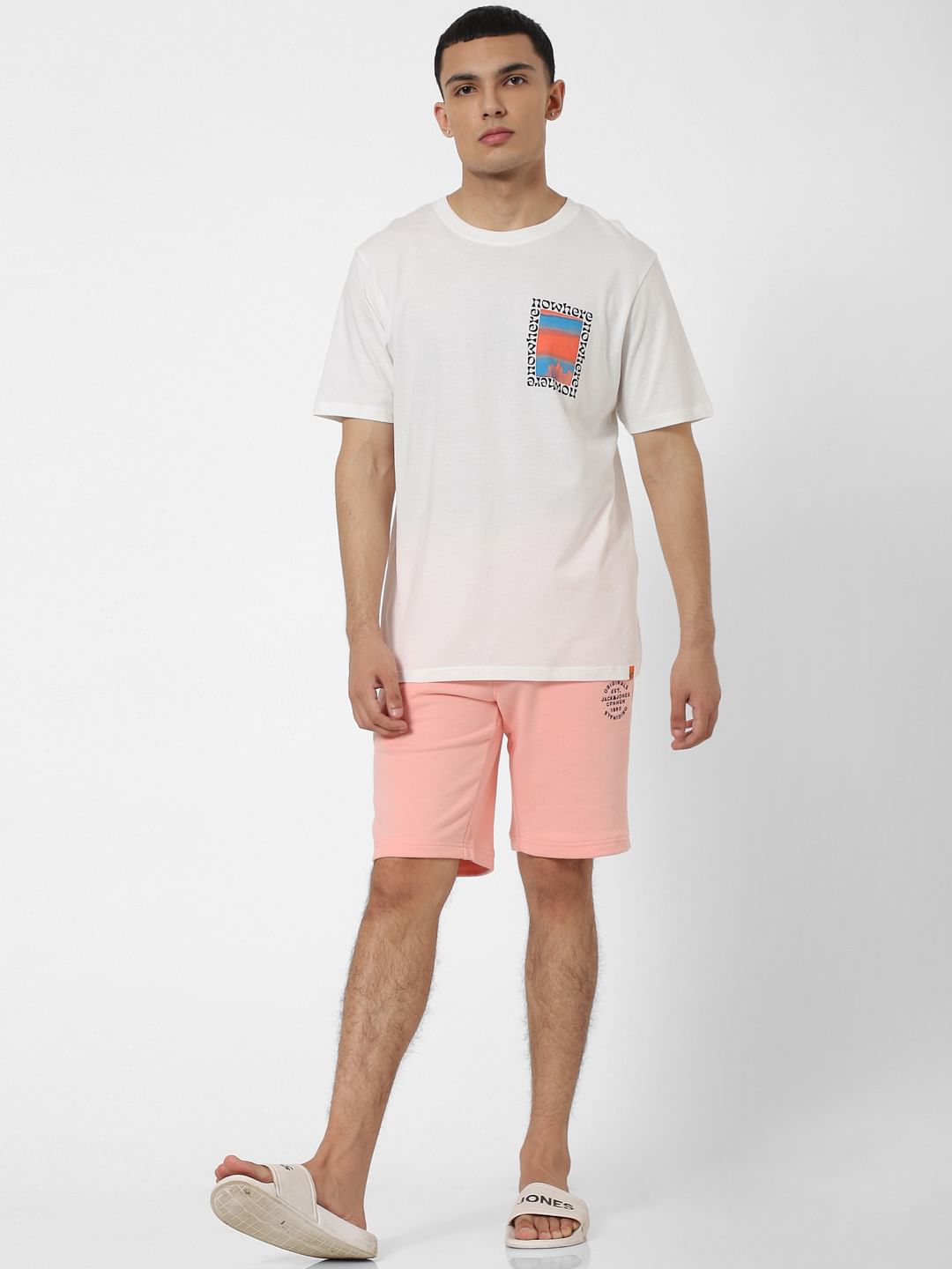 Pink Low Rise Logo Print Sweatshorts