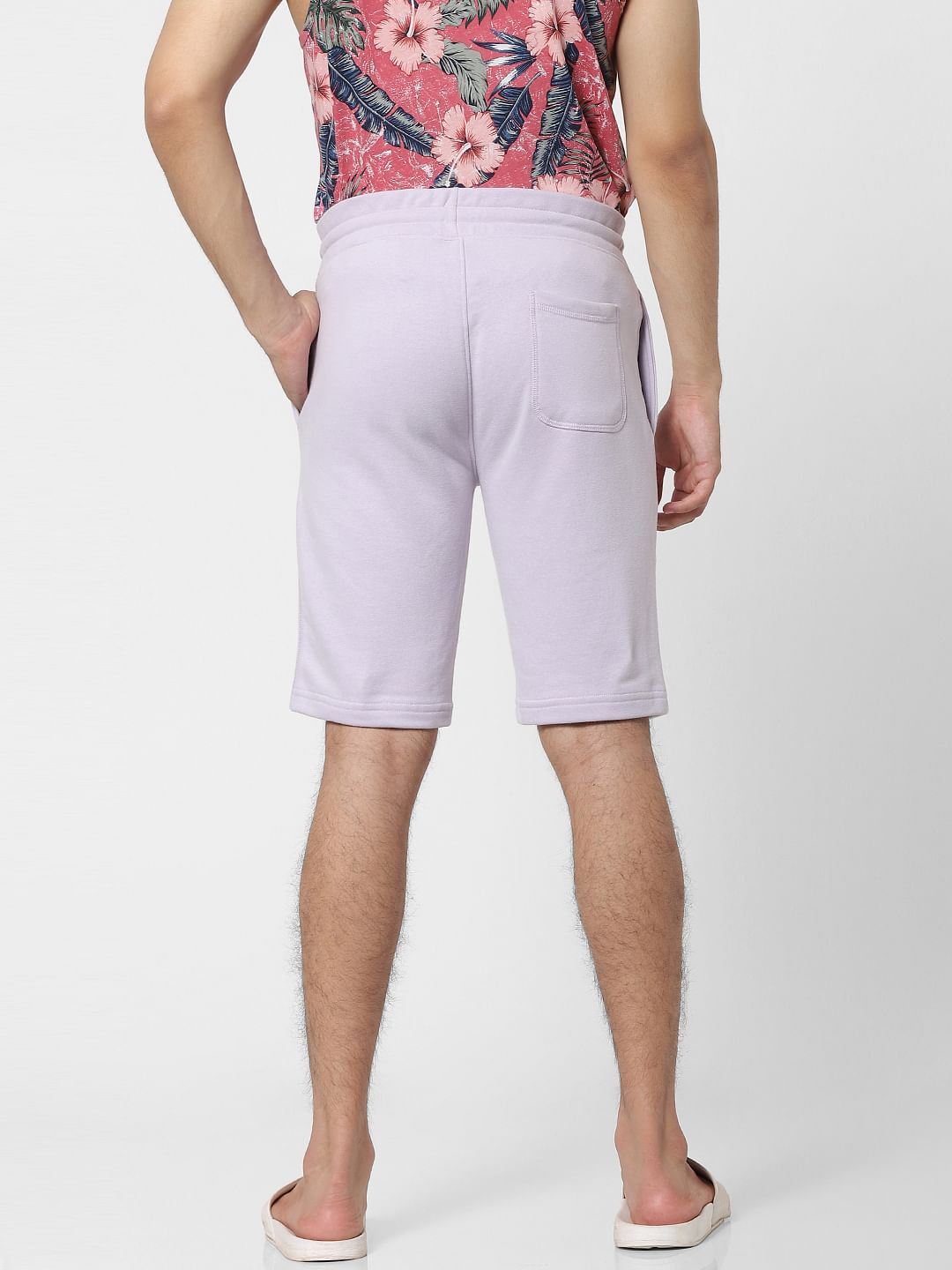 Light Purple Low Rise Logo Print Sweatshorts
