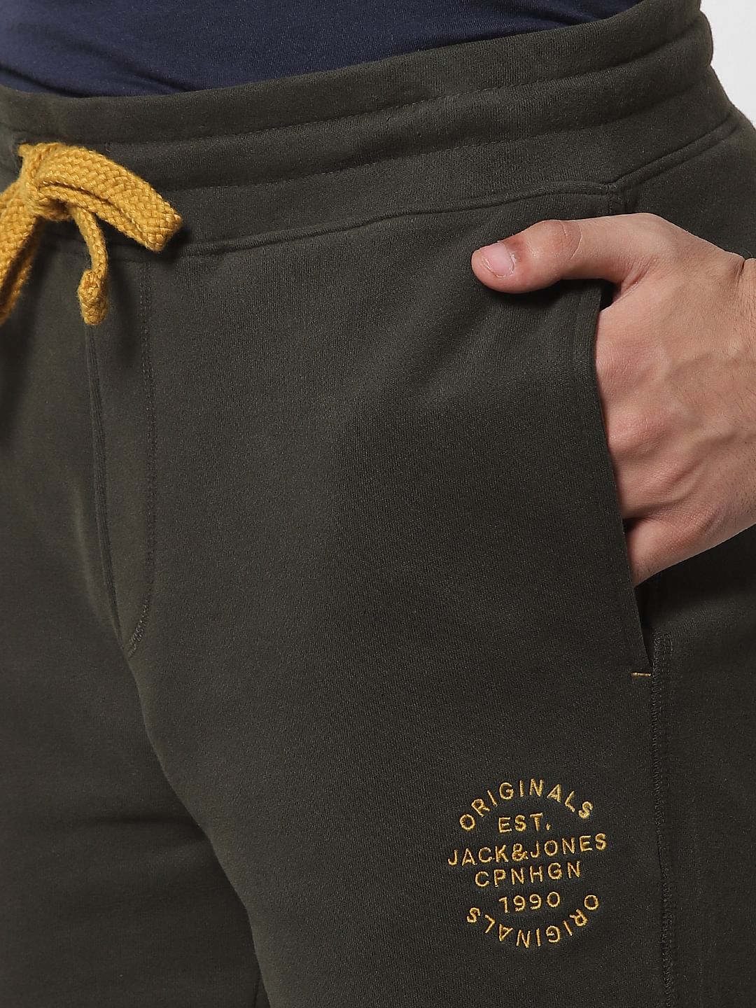 Dark Green Low Rise Logo Print Sweatshorts