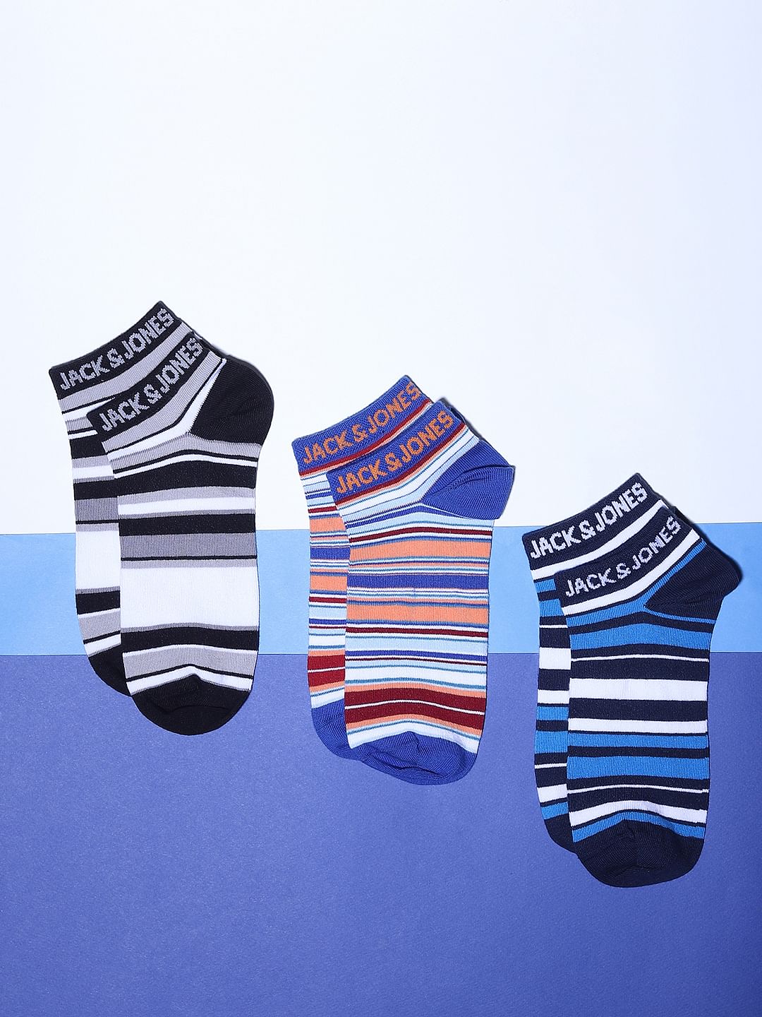 Pack of 3 Striped Ankle Length Socks