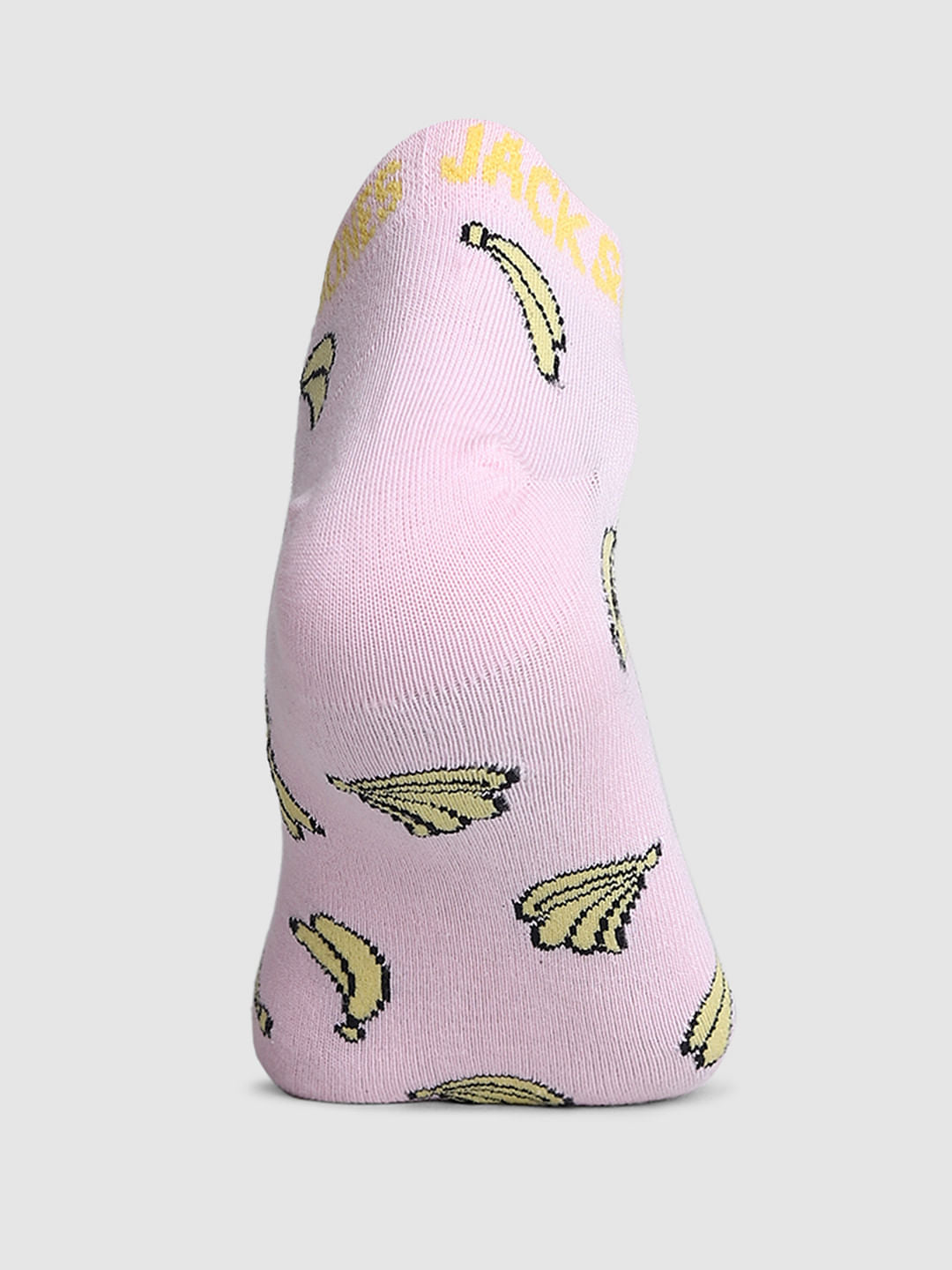 Pink Banana Print Ankle Length Socks
