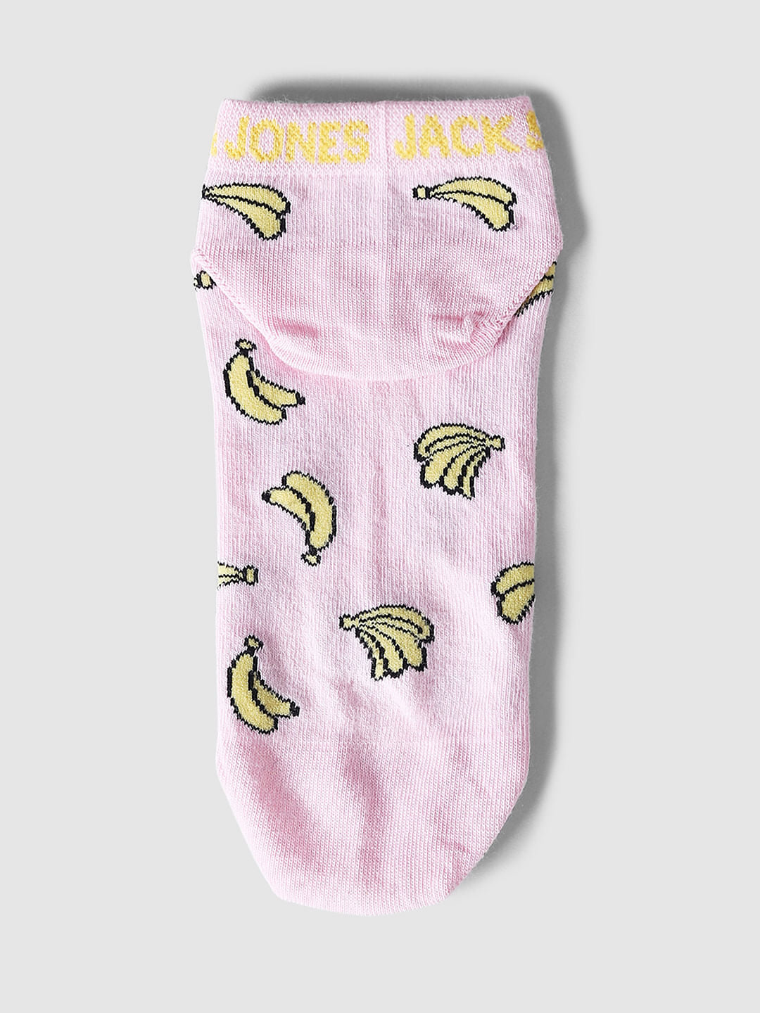 Pink Banana Print Ankle Length Socks