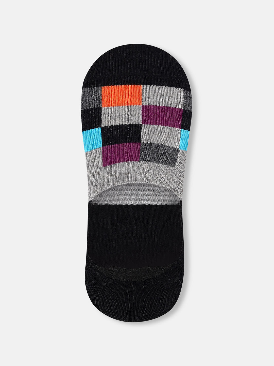 Pack of 3 Check Print No-Show Socks