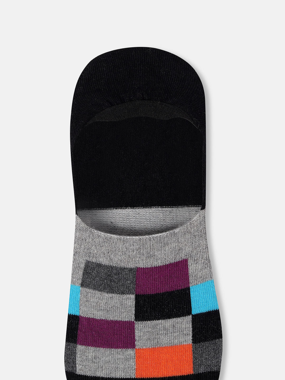 Pack of 3 Check Print No-Show Socks