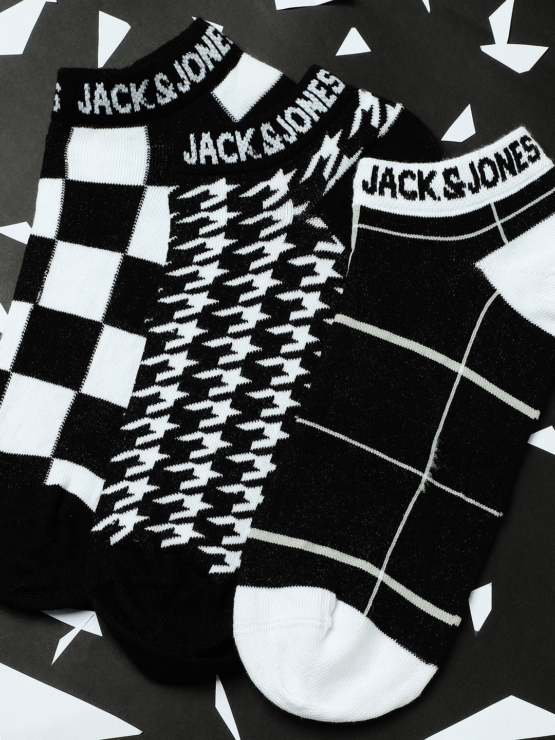 Pack Of 3 Monochrome Ankle Length Socks - ONE