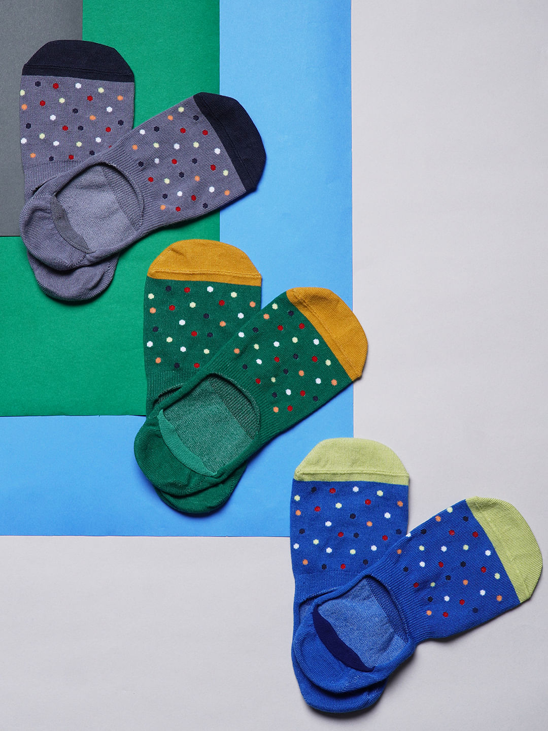 Pack of 3 Polka Dot No-Show Socks - ONE