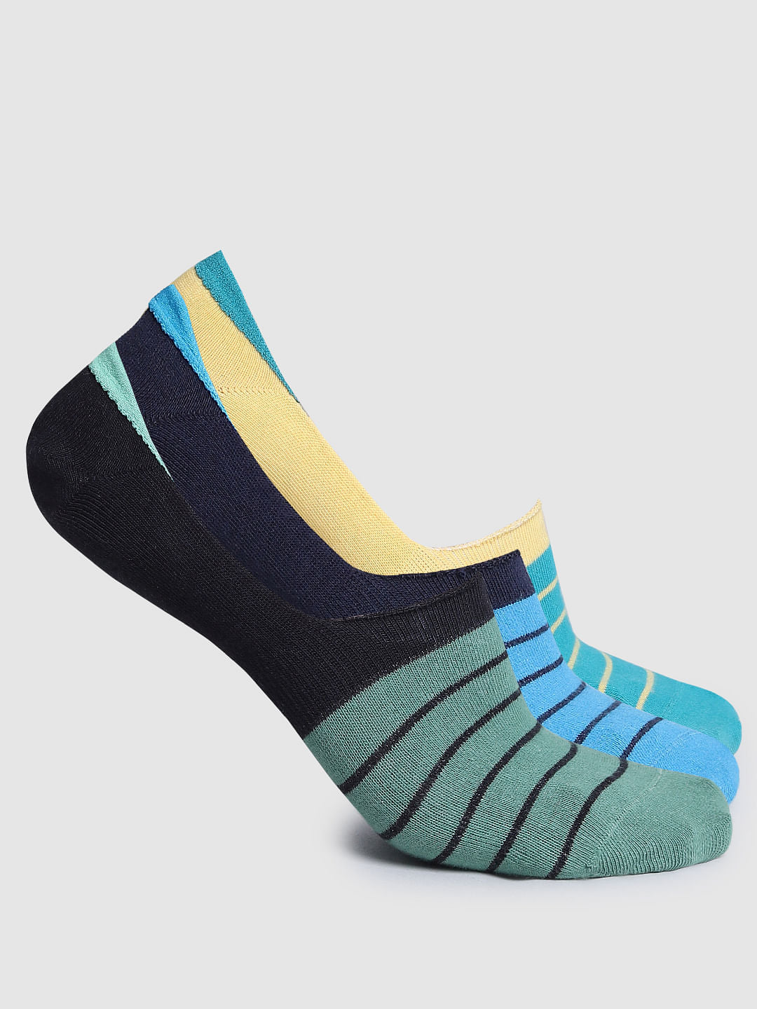 Pack of 3 Colourblocked No-Show Socks