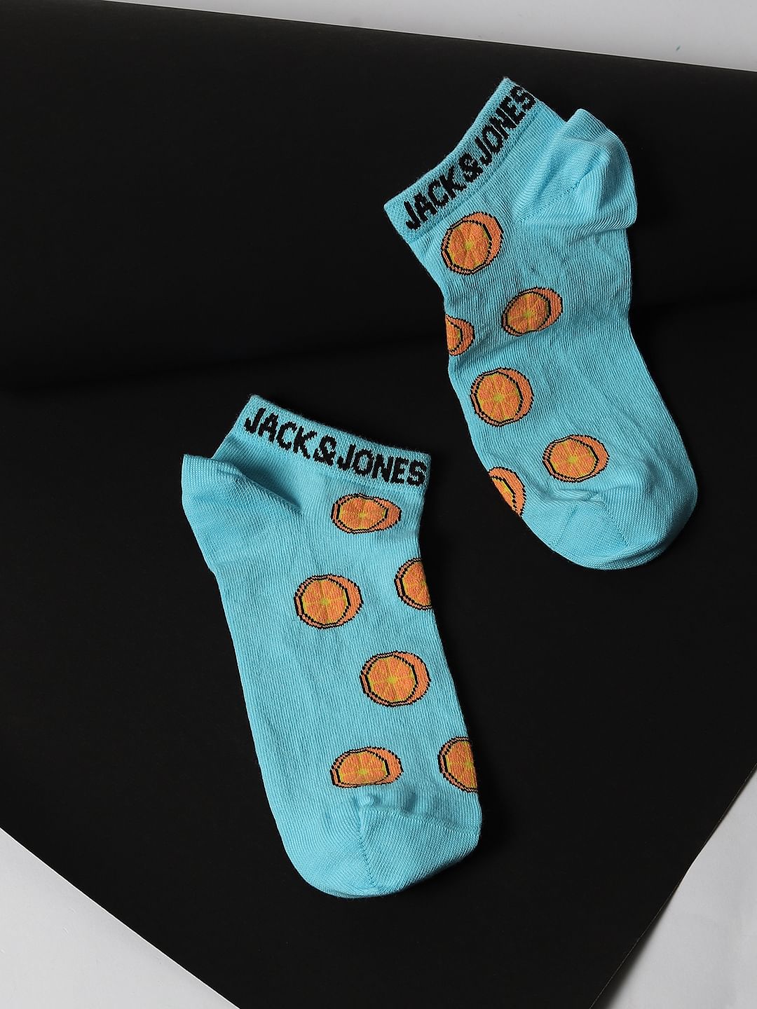 Blue Ball Print Ankle Length Socks - ONE