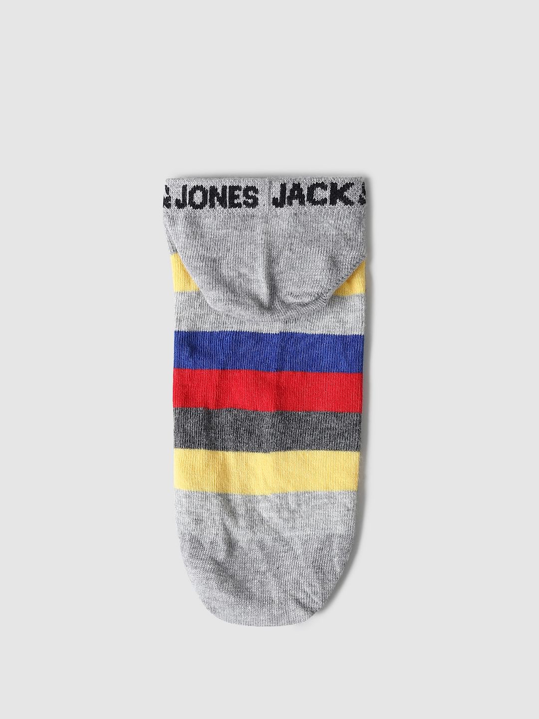 Grey Striped Mid-Length Socks