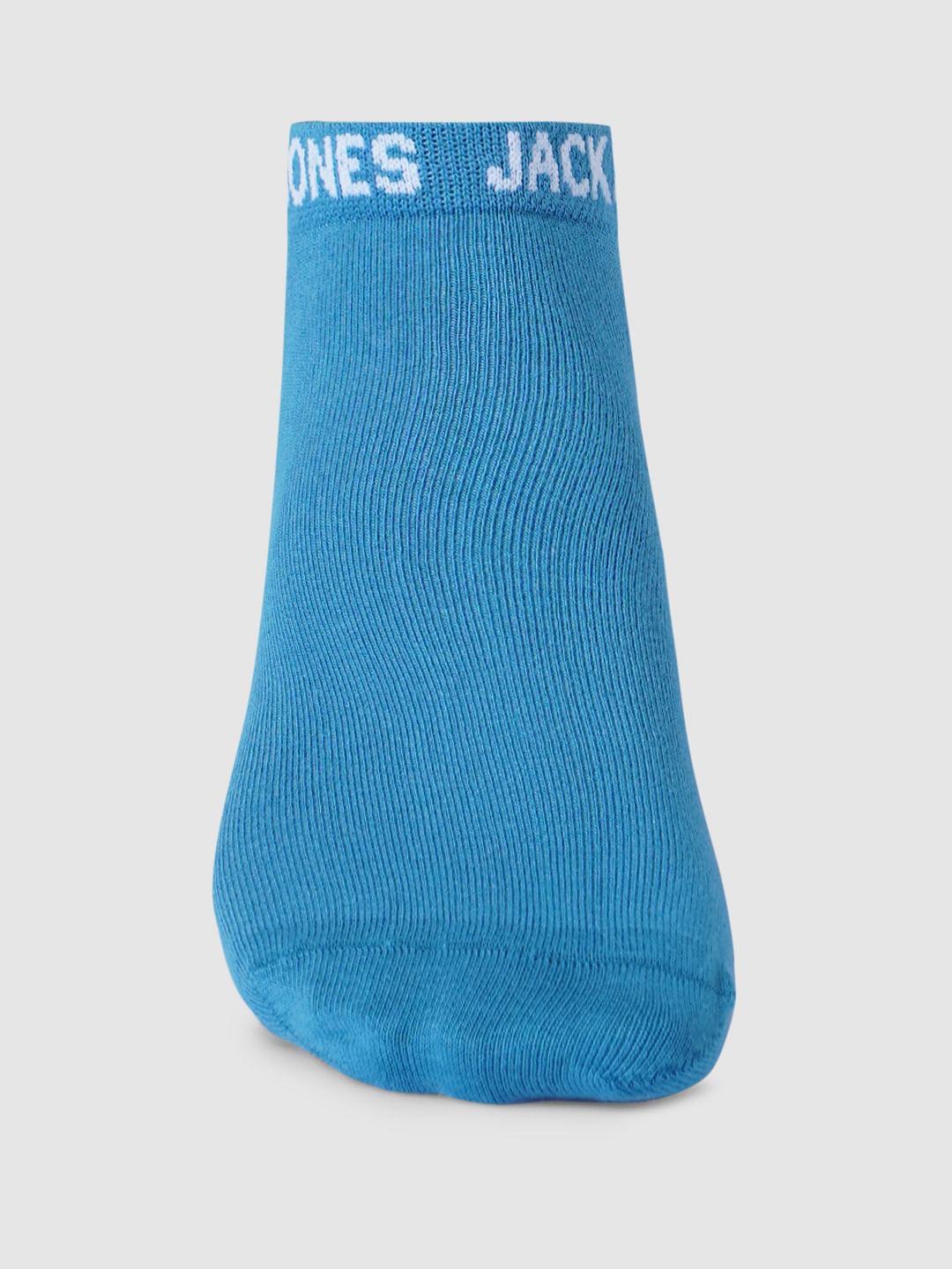 Blue Logo Print Ankle Length Socks
