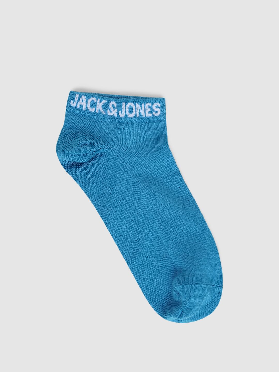Blue Logo Print Ankle Length Socks