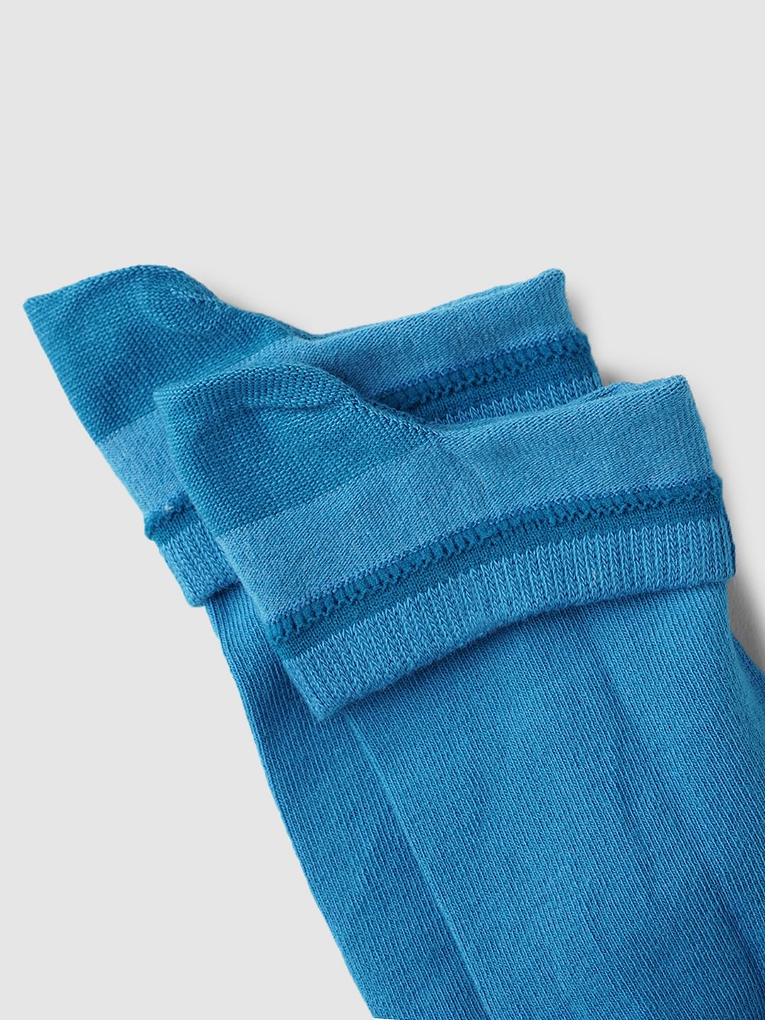 Blue Logo Print Ankle Length Socks