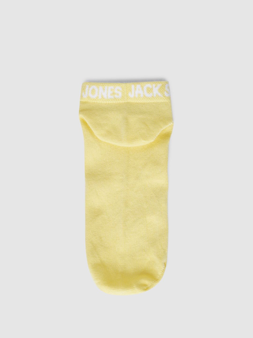 Yellow Logo Print Ankle Length Socks