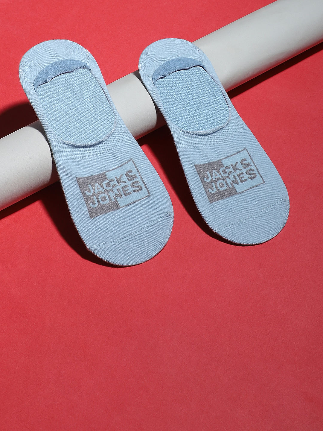 Red & Blue Logo Print No Show Socks - ONE