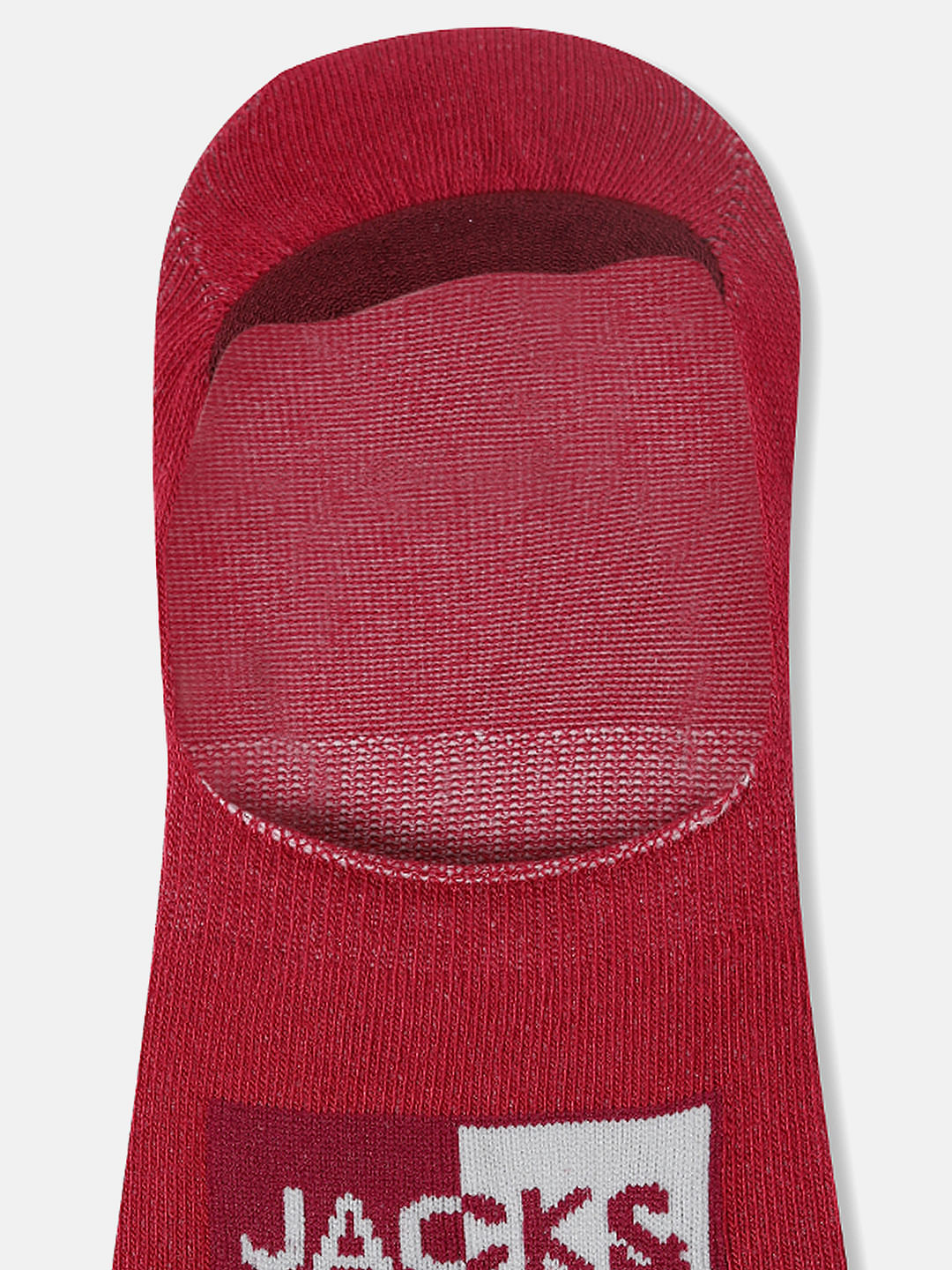 Red Logo Print No Show Socks