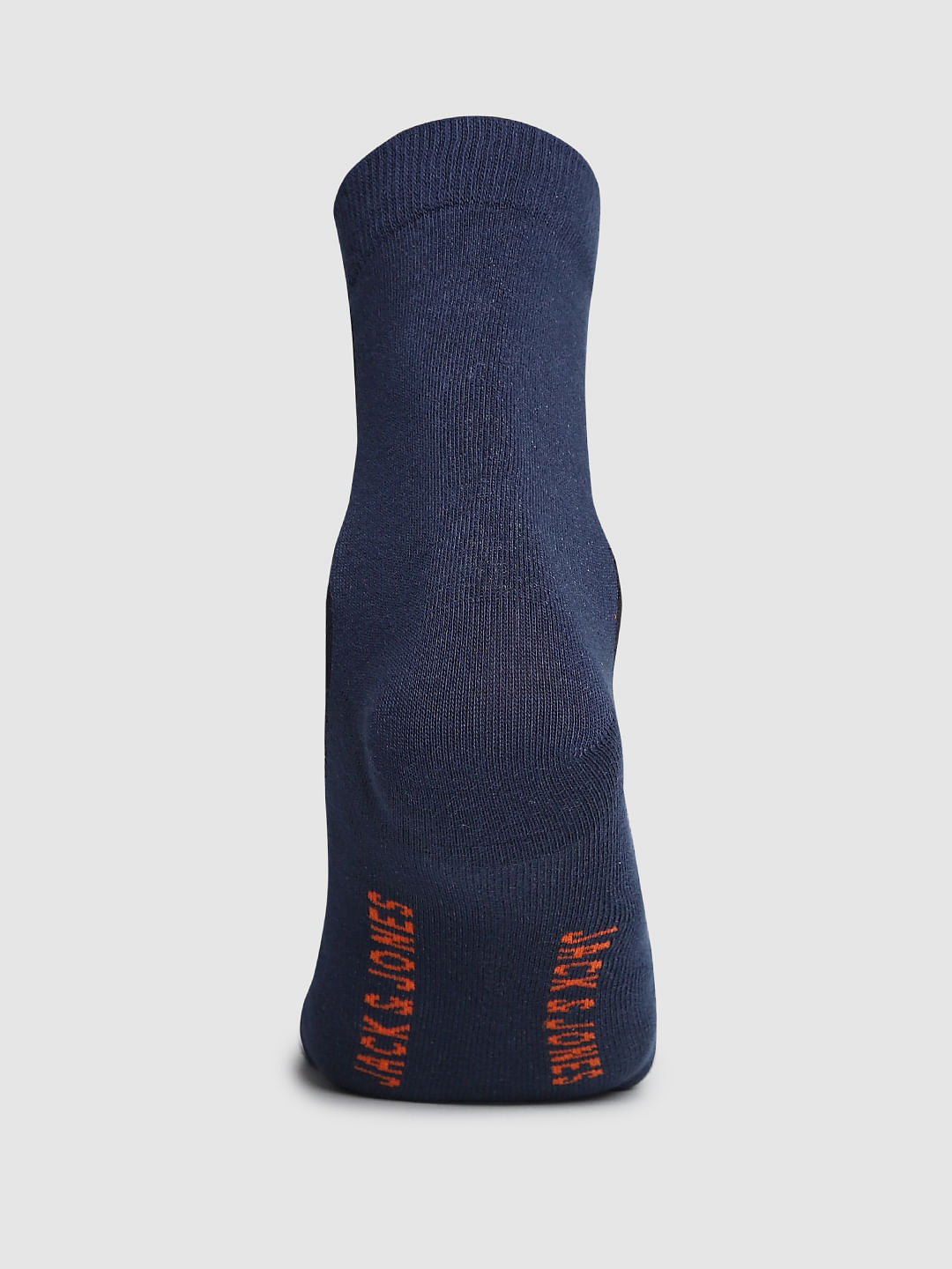Navy Blue Colourblocked Mid-Length Socks