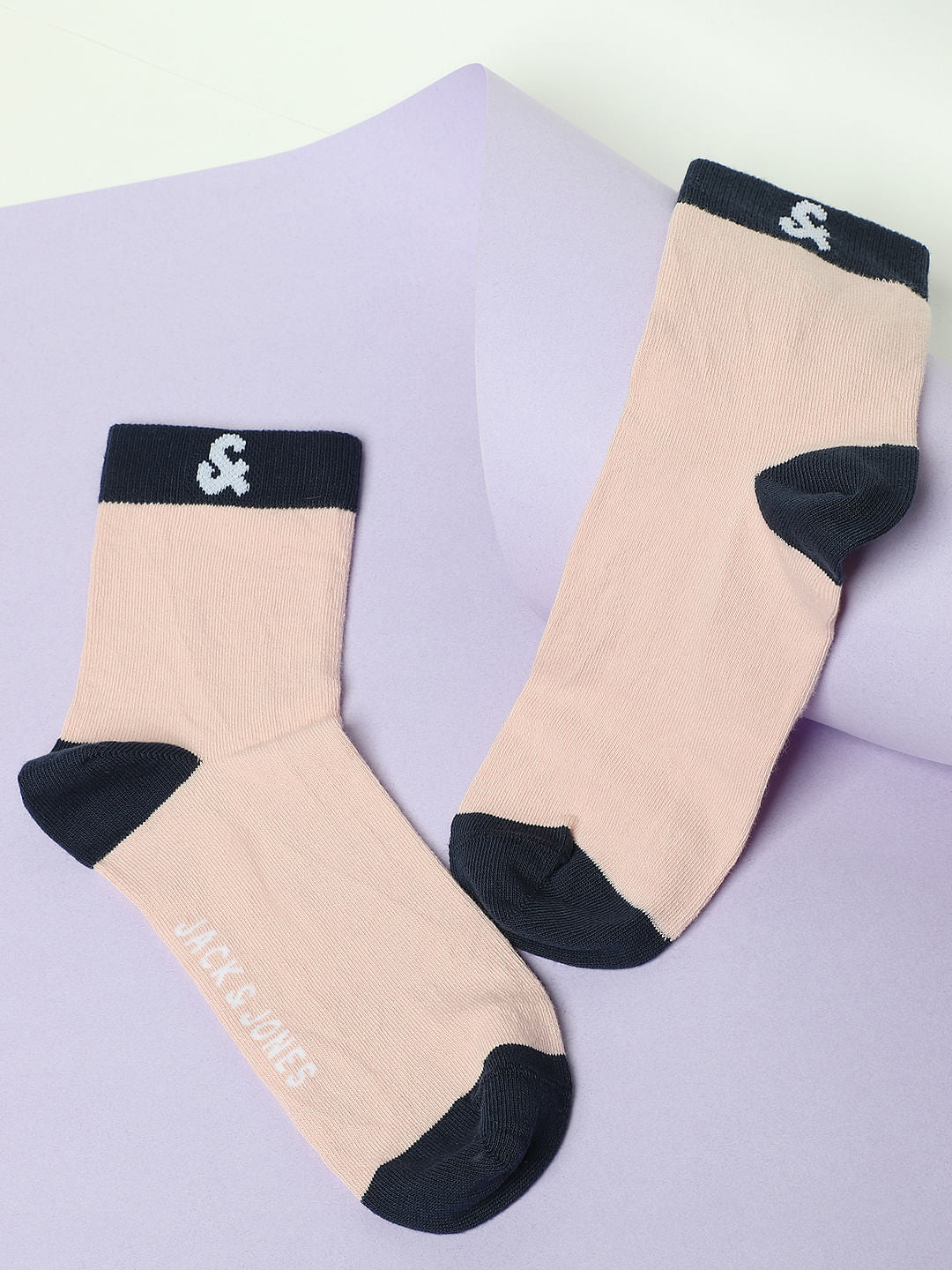 Pink Logo Print Mid Length Socks - ONE