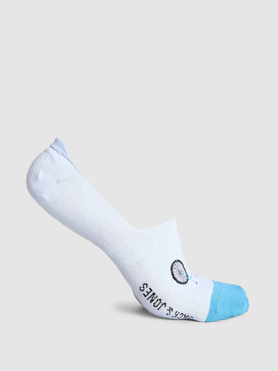 Pack Of 2 No Show Socks - White & Blue