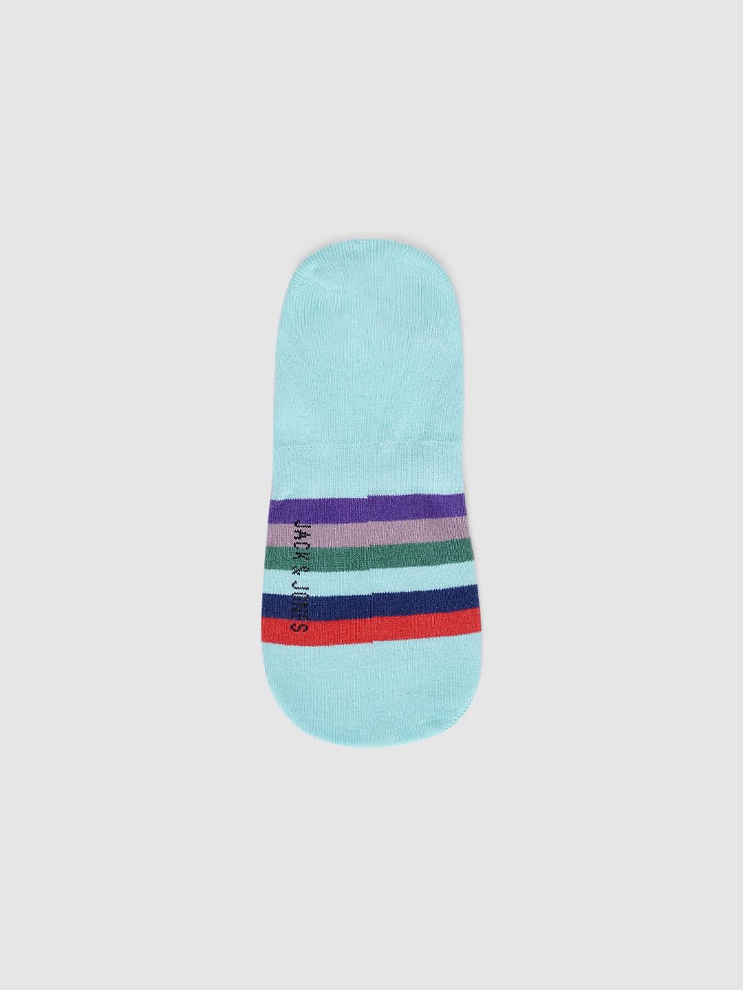 Pack Of 2 Striped No Show Socks - Blue