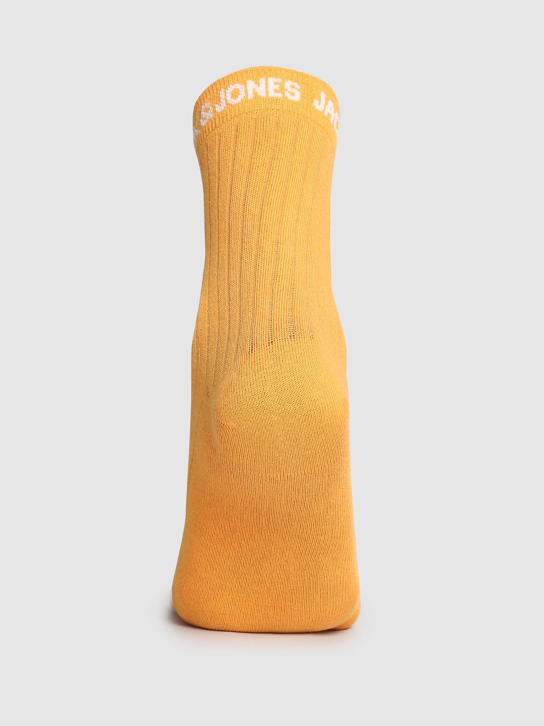 Orange Ribbed Mid-Length Socks