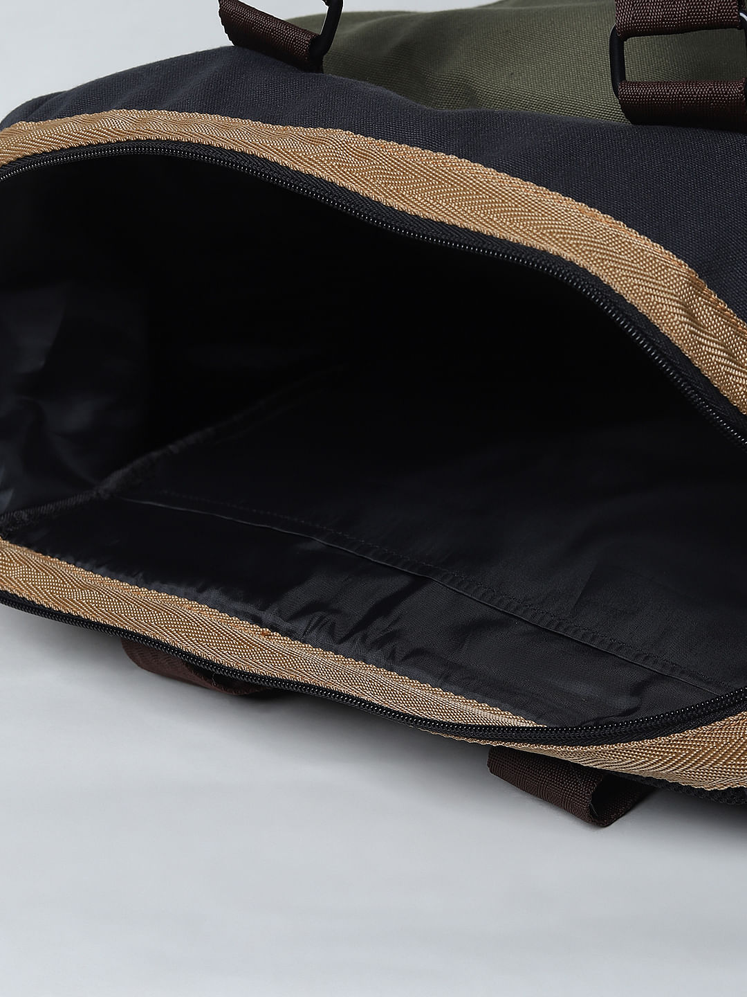 Brown Colourblocked Backpack