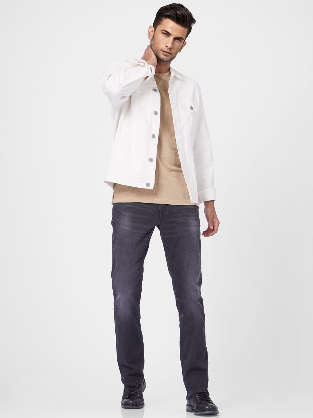 Black Mid Rise Clark Regular Fit Jeans - 28/30