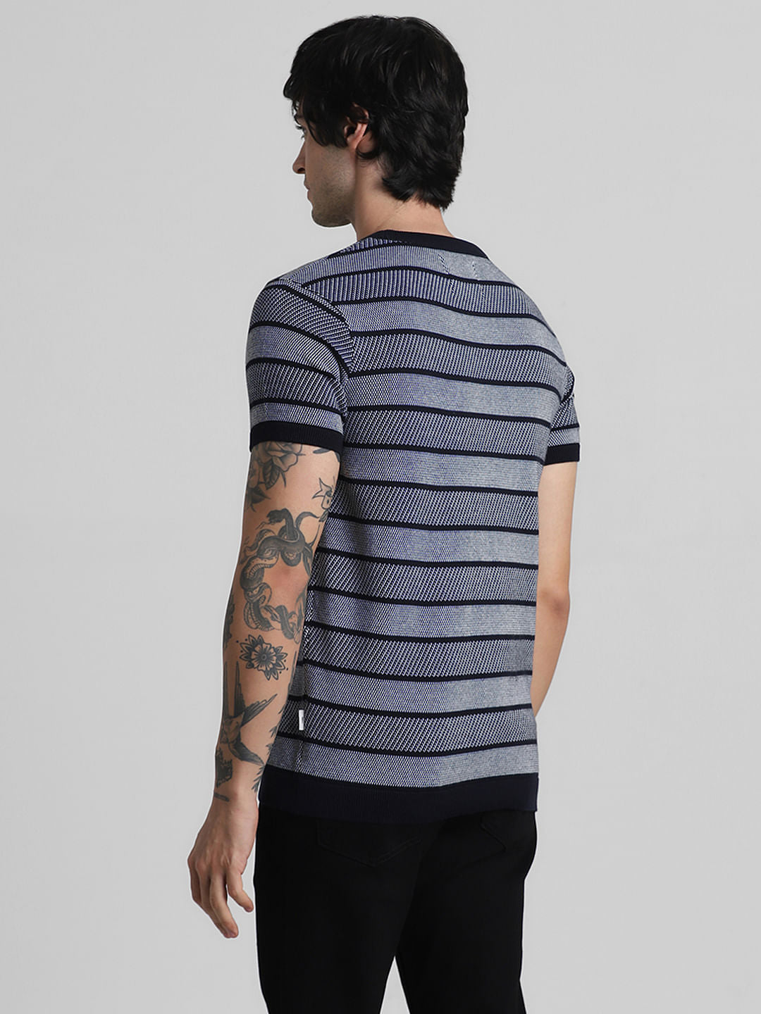 Black Striped Knitted T-shirt
