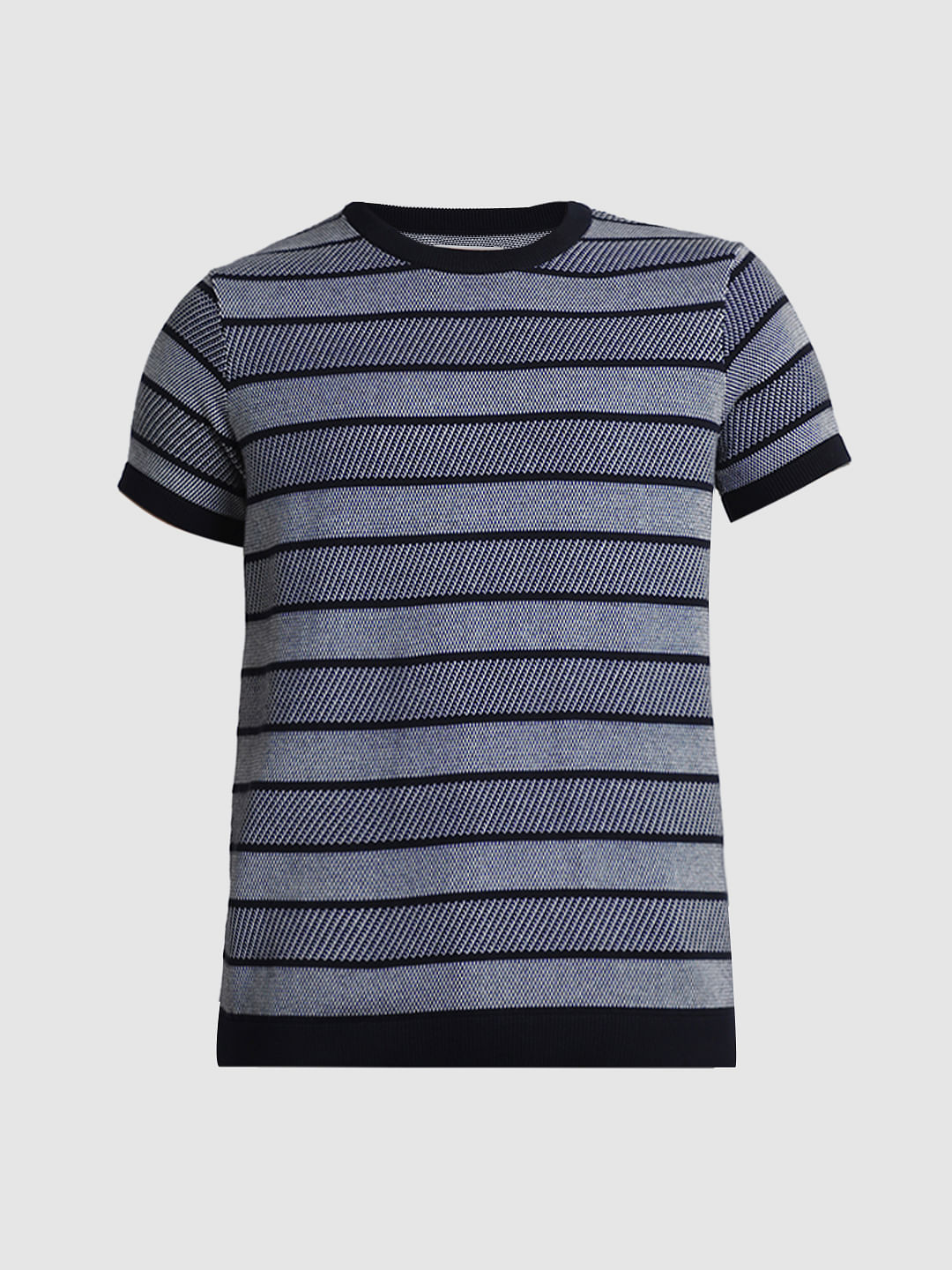 Black Striped Knitted T-shirt