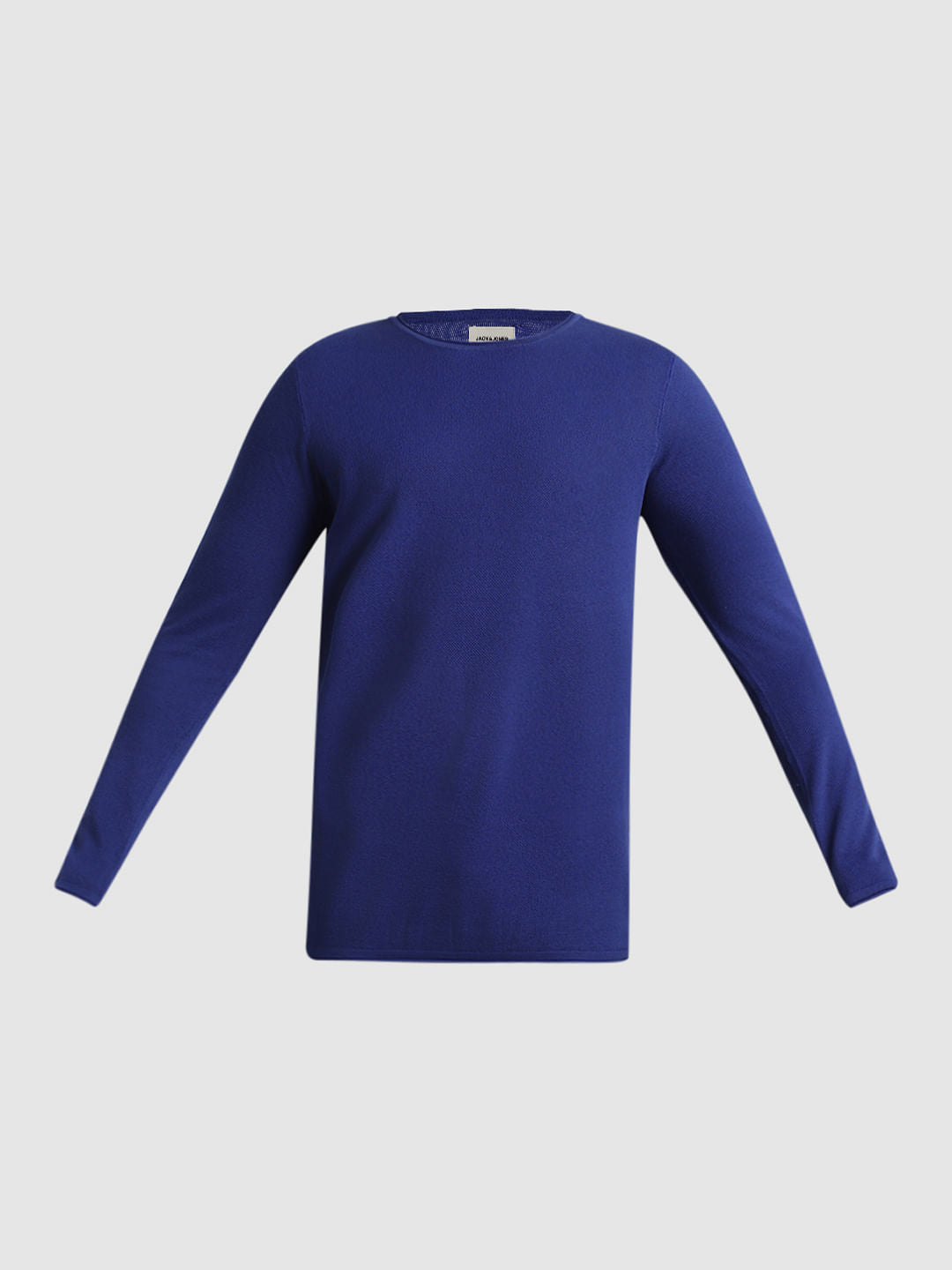Dark Blue Knitted Cotton Pullover