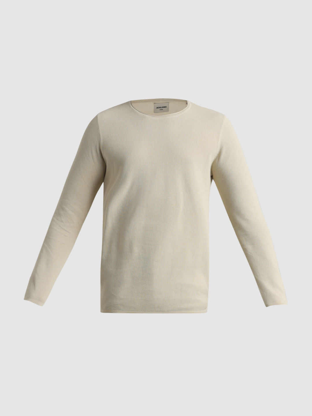 Beige Crew Neck Pullover
