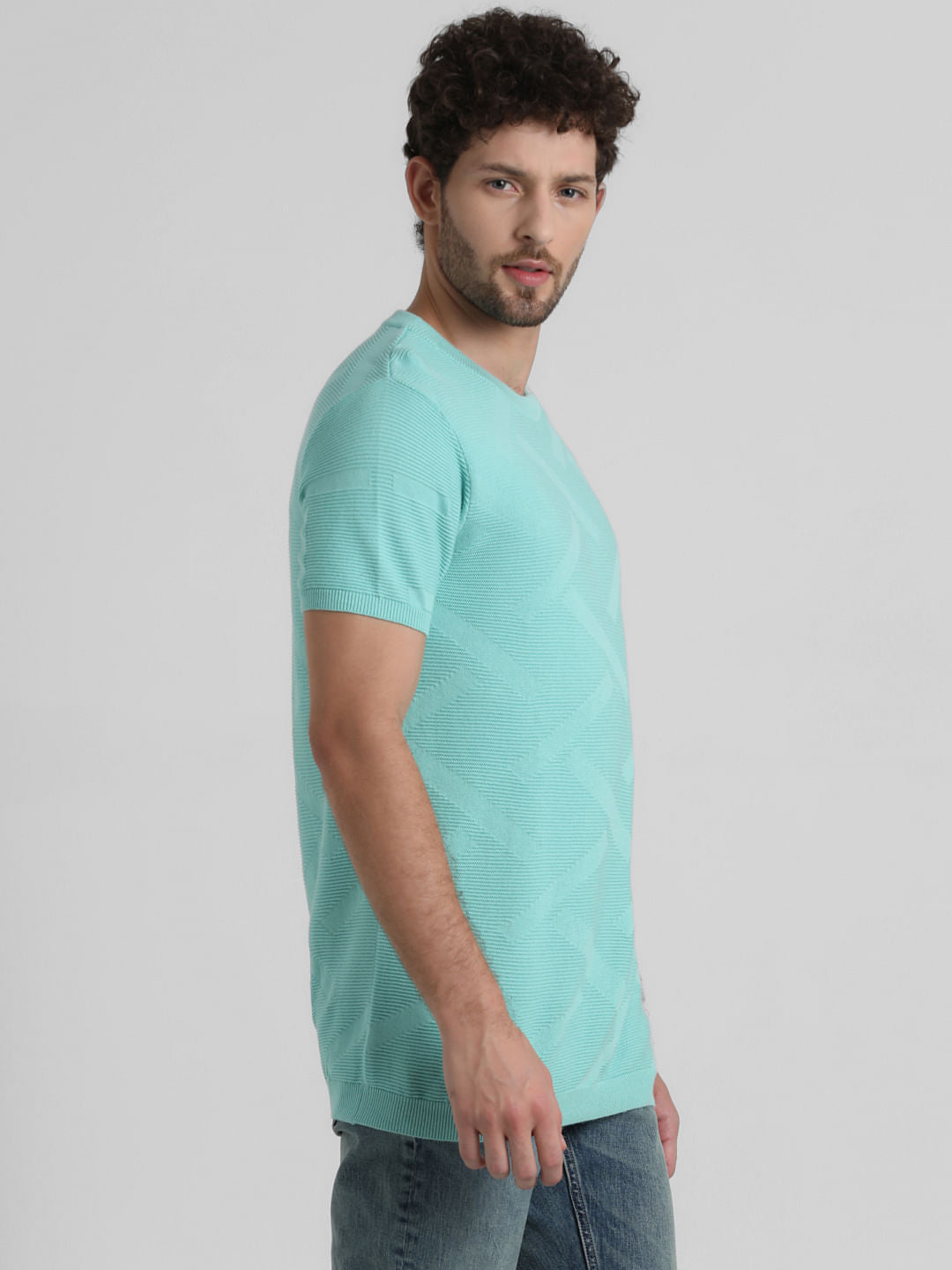 Green Knitted Crew Neck T-shirt