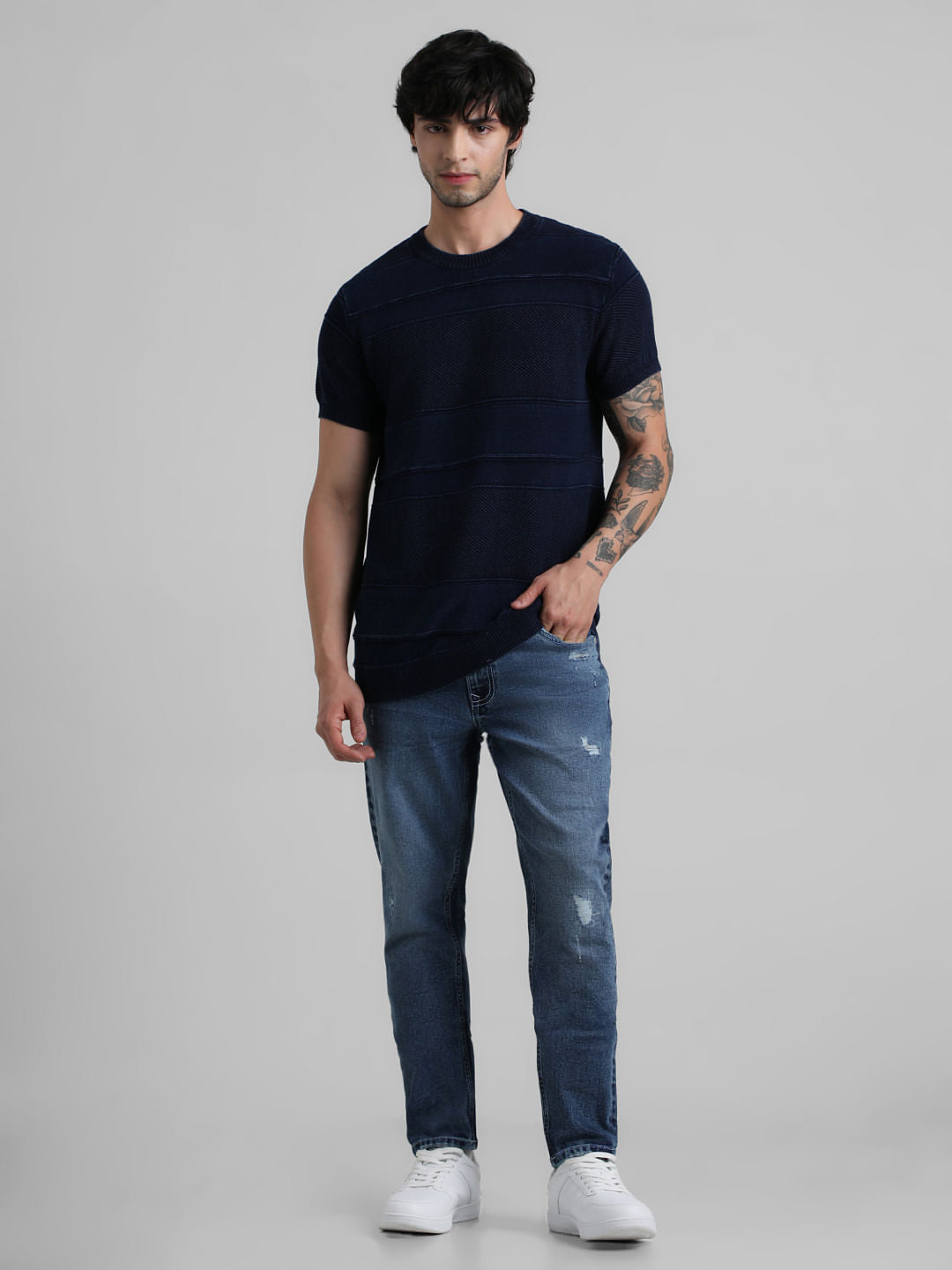 Blue Indigo Dyed T-shirt