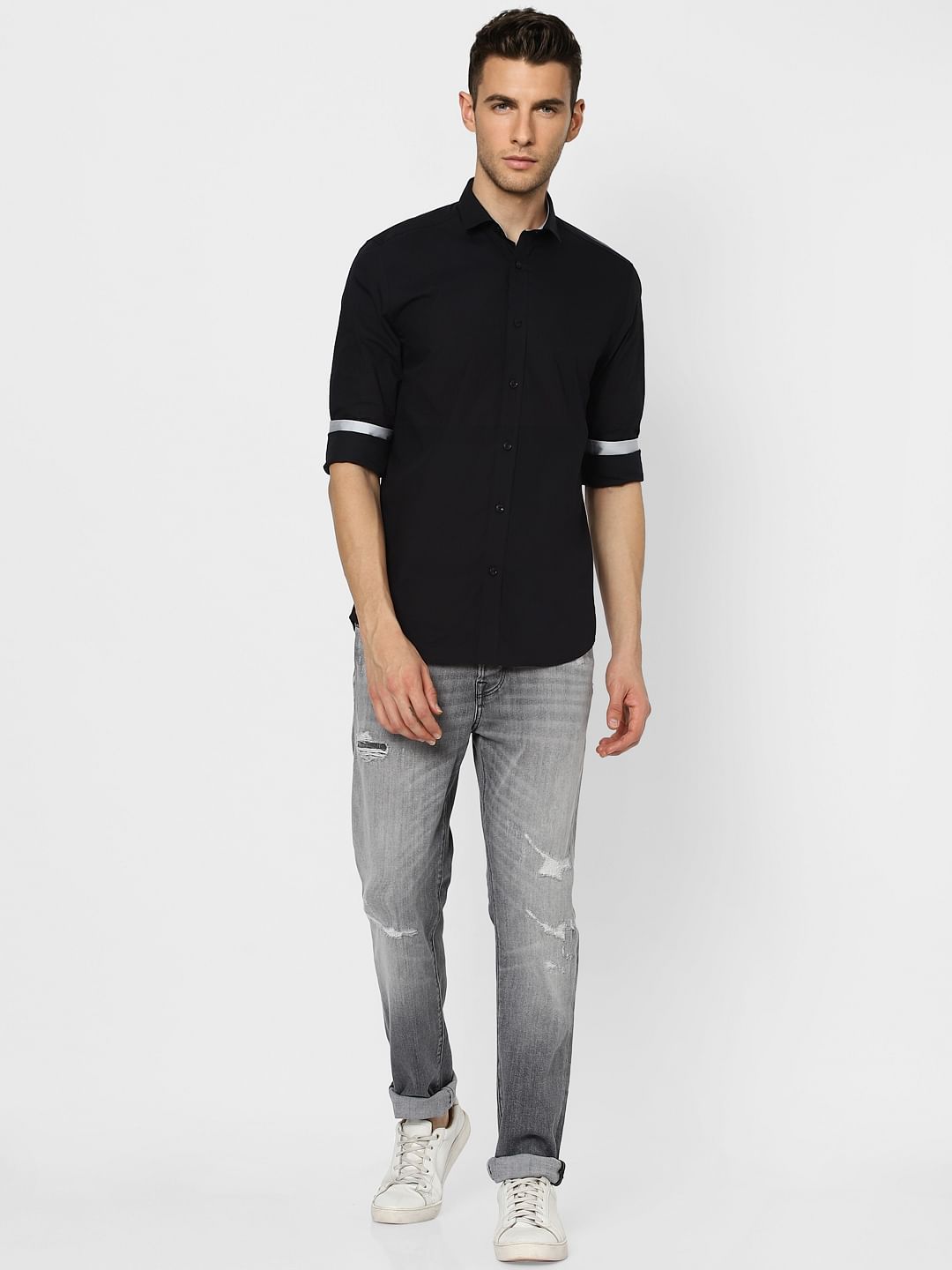 Black Full Sleeves Shirt - S