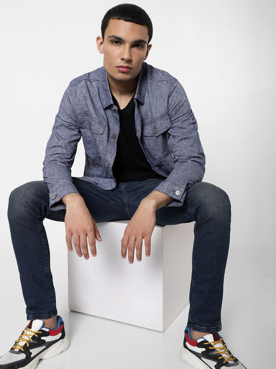 Blue Linen Jacket - XS