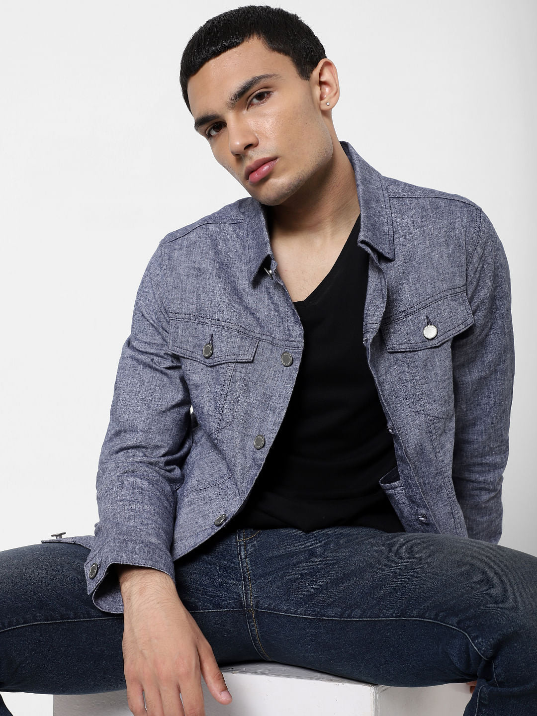 Blue Linen Jacket