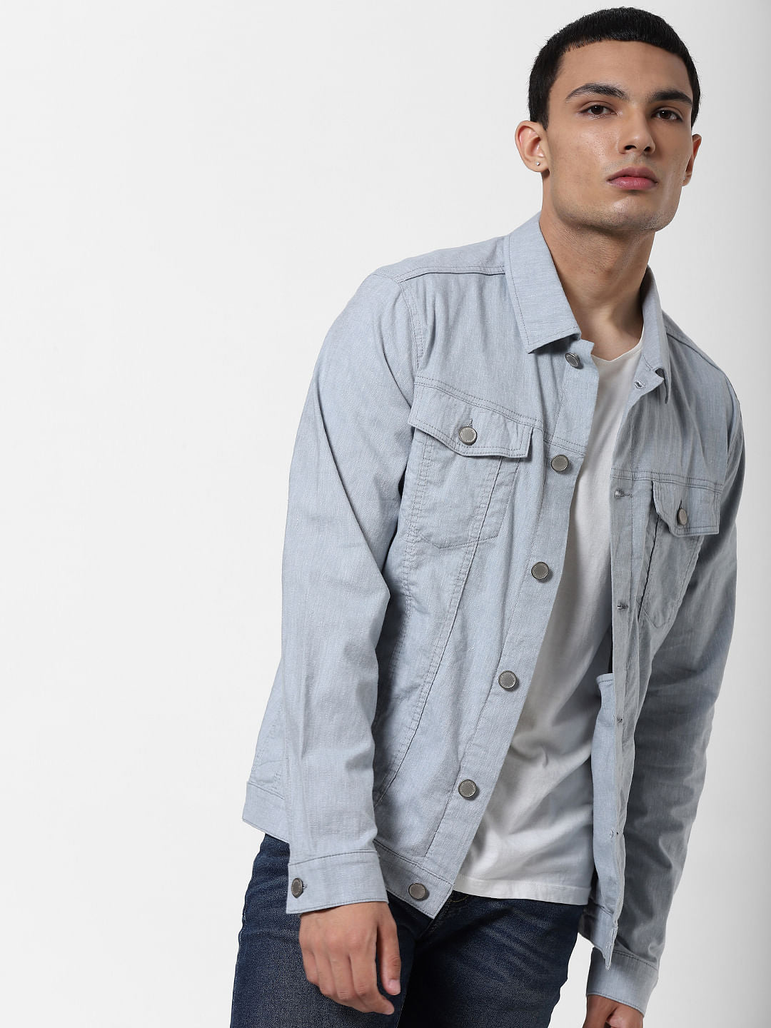 Light Blue Linen Jacket - XS