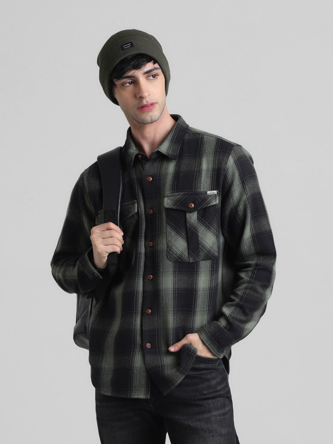 Green Check Oversized Shirt