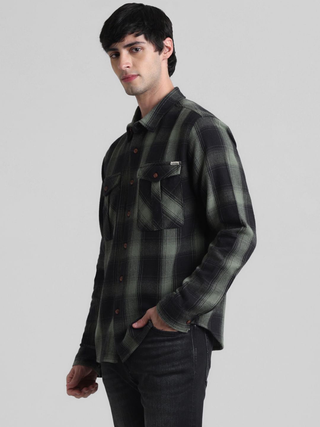 Green Check Oversized Shirt