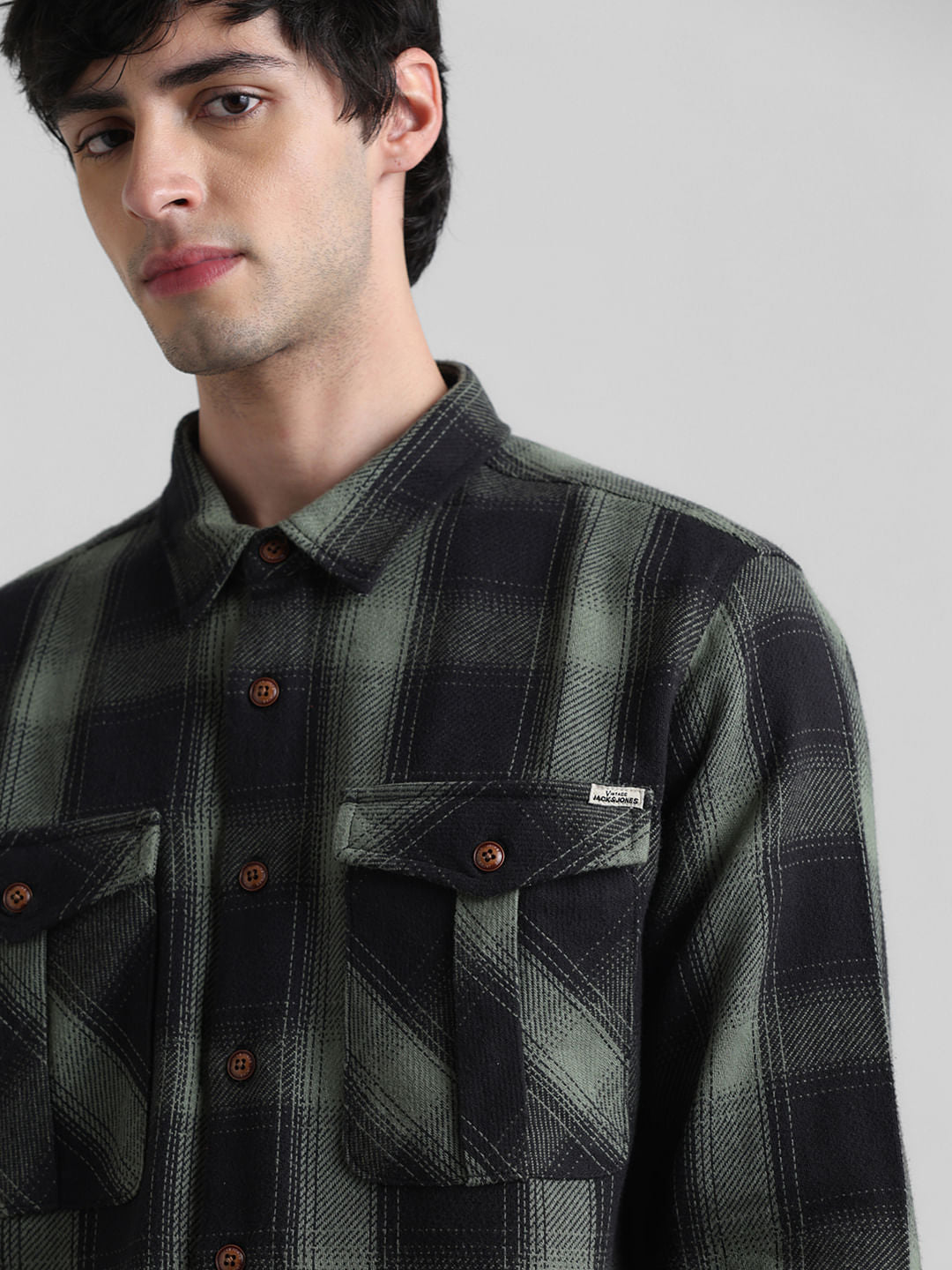 Green Check Oversized Shirt