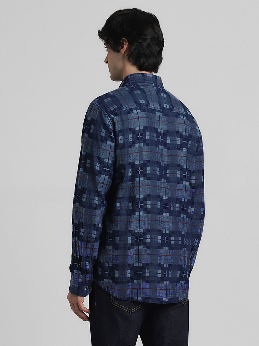 Blue Check Indigo Dyed Shirt