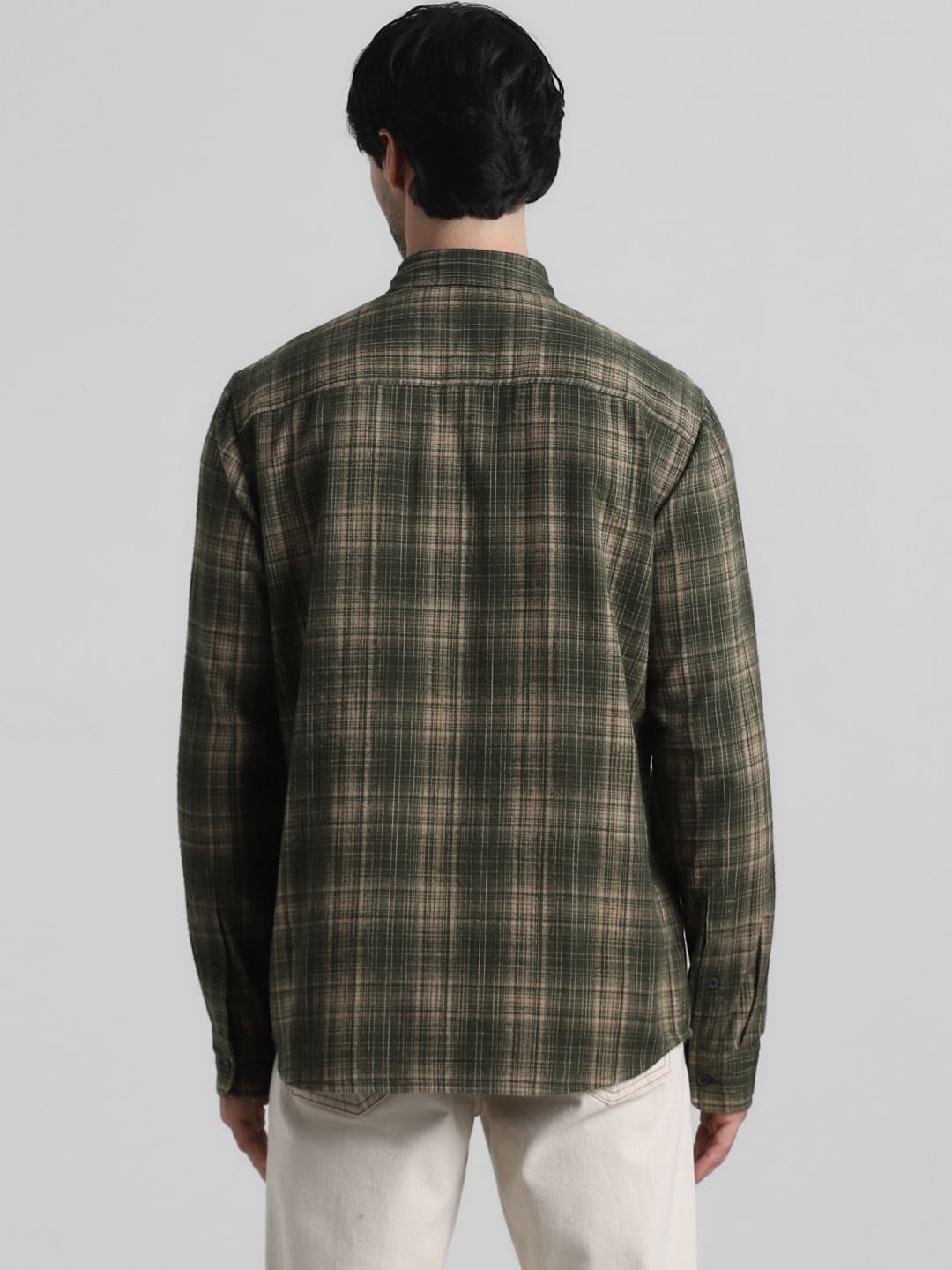 Green Check Print Full Sleeves Shirt