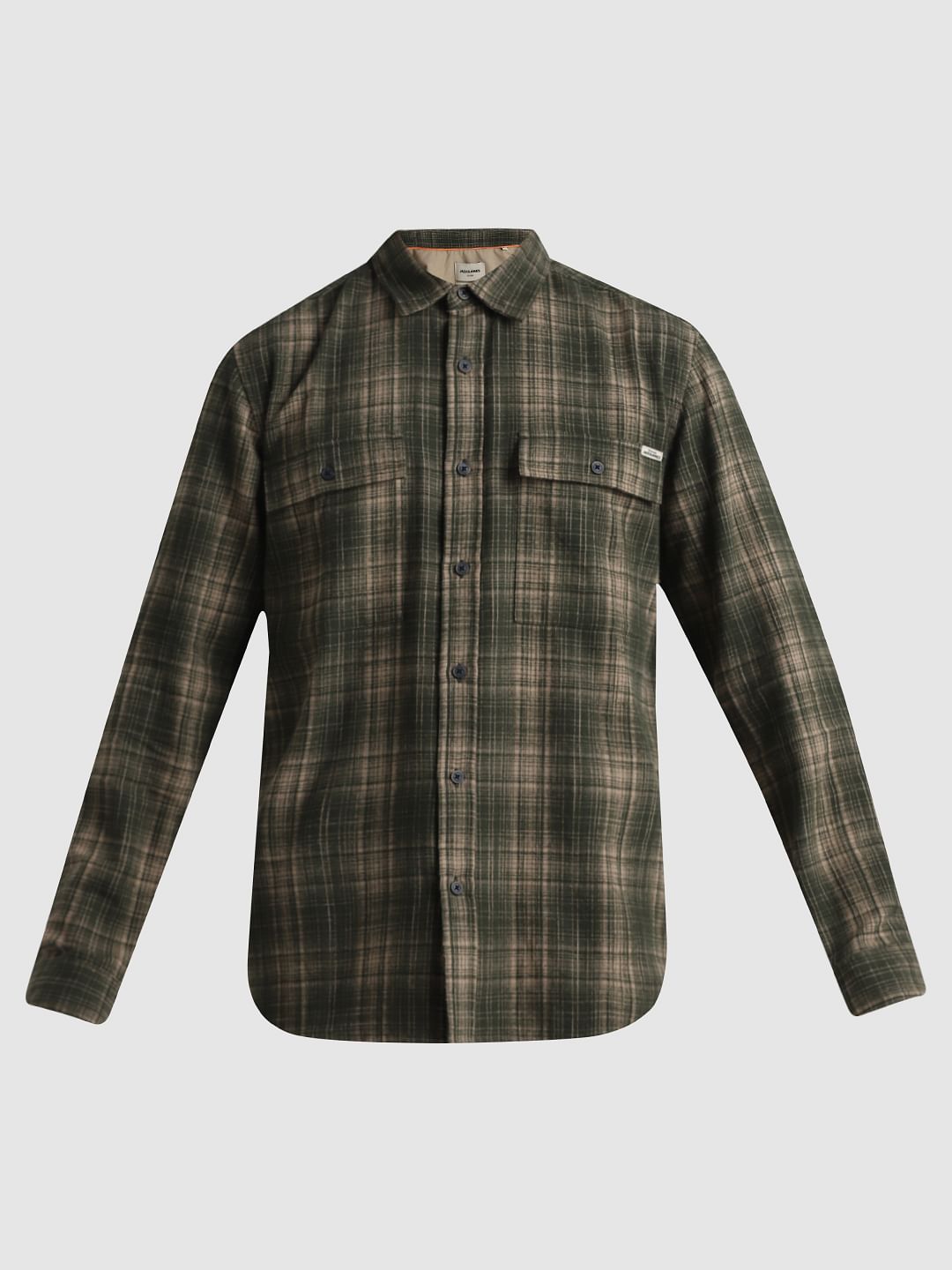 Green Check Print Full Sleeves Shirt