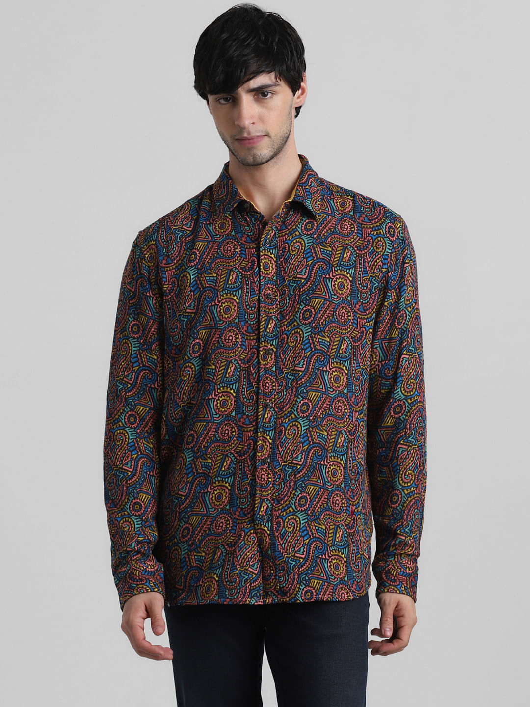 Multi-Coloured Printed Full Sleeves Shirt