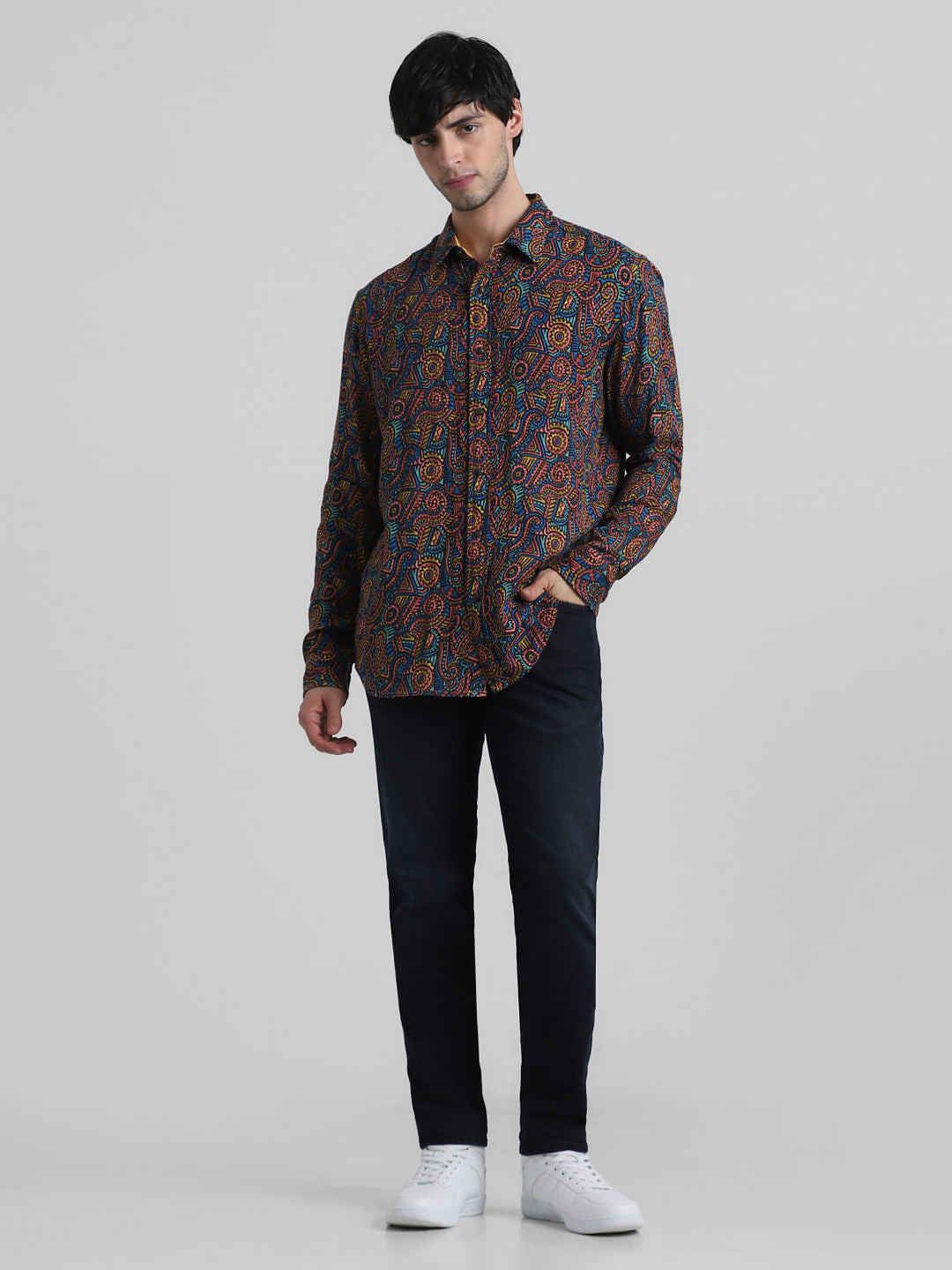 Multi-Coloured Printed Full Sleeves Shirt