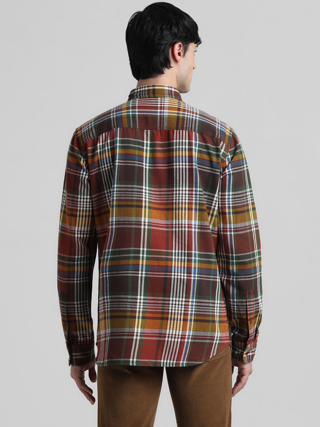 Brown Check Full Sleeves Shirt