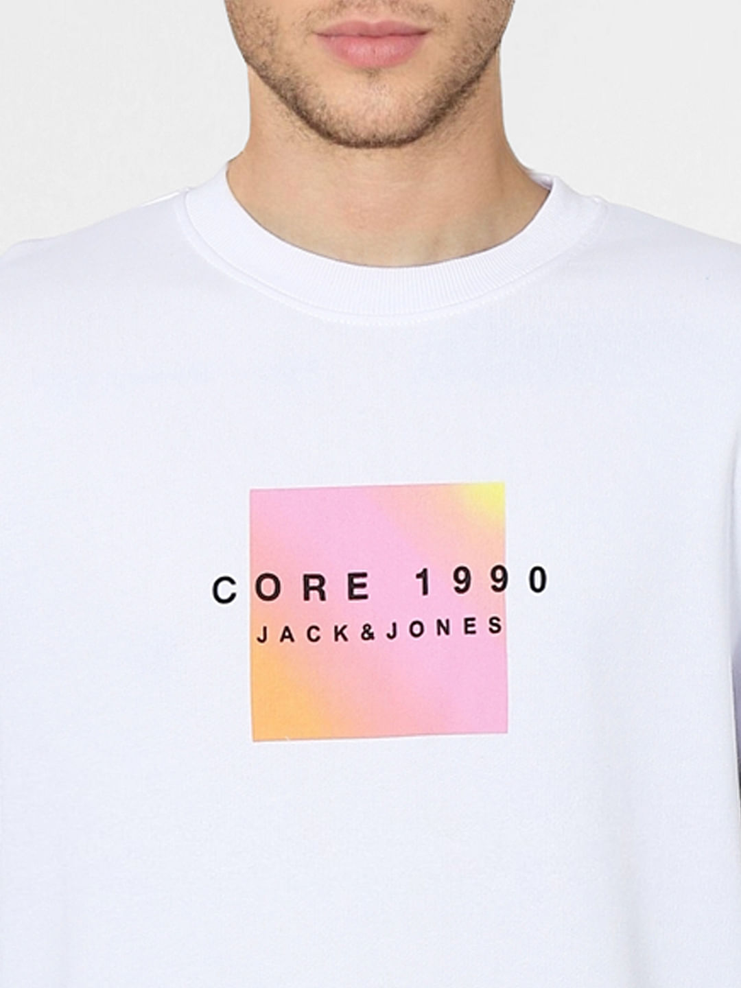 White Colourblocked Sweatshirt