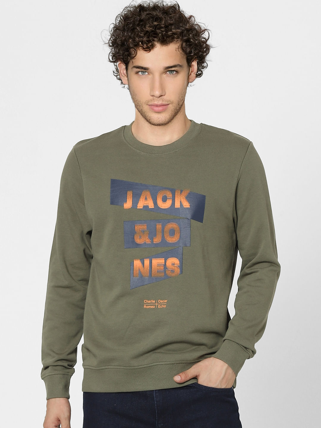 Green Graphic Print Sweatshirt