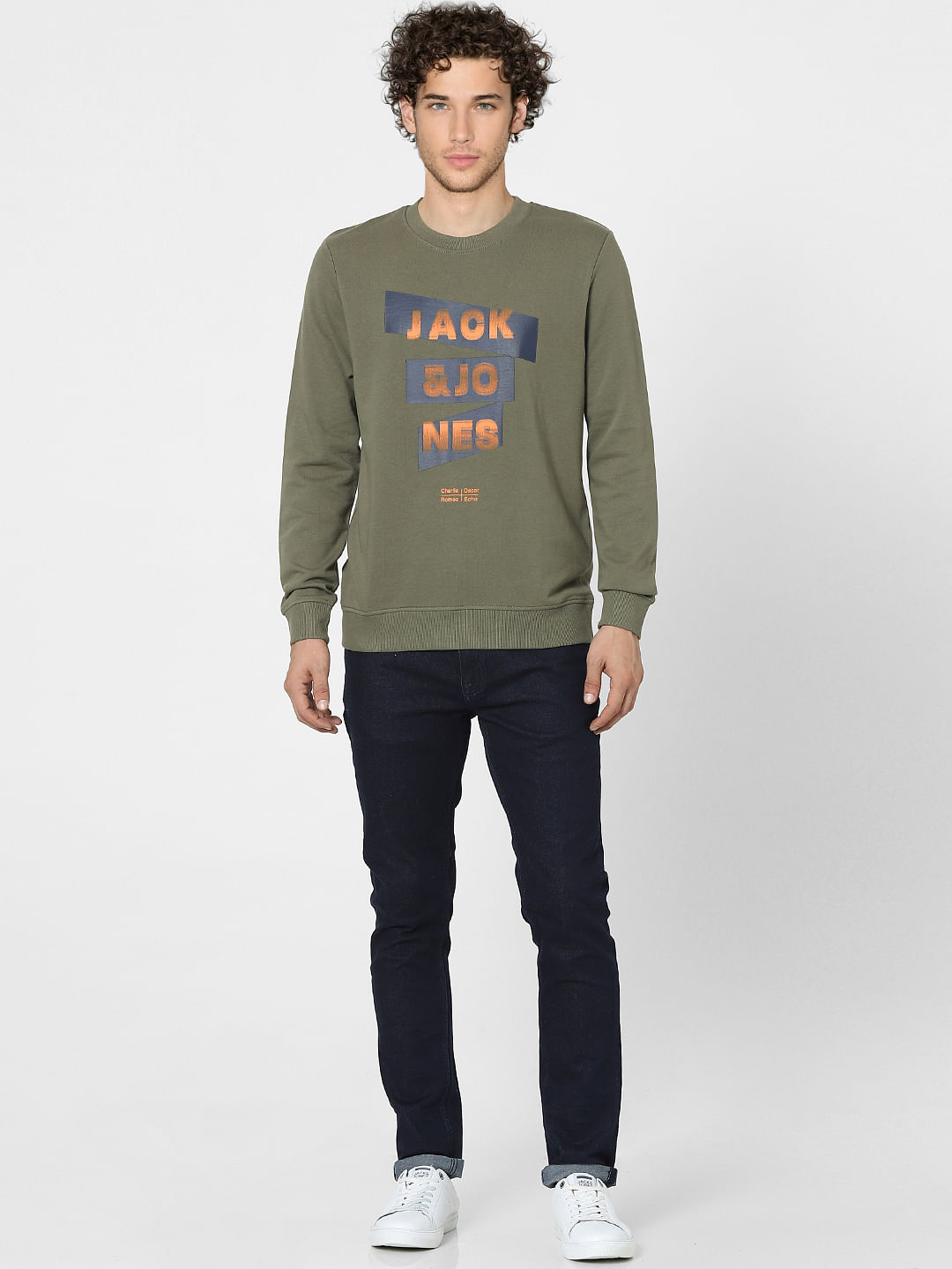 Green Graphic Print Sweatshirt