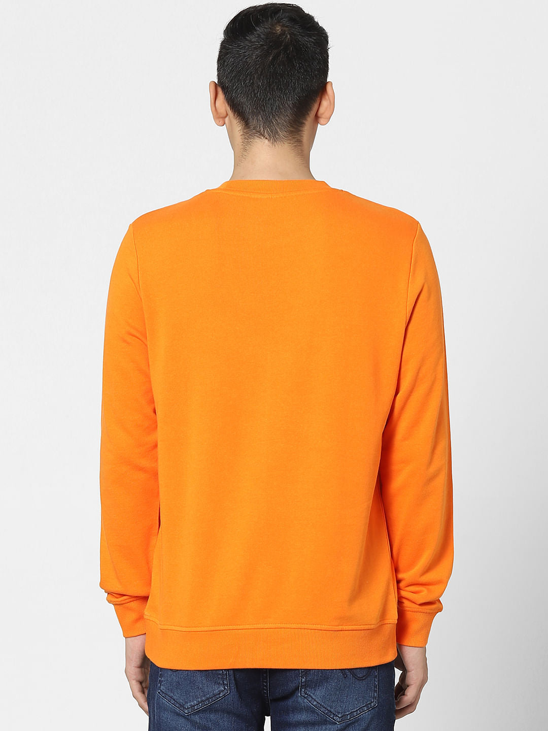 Orange Graphic Print Sweatshirt