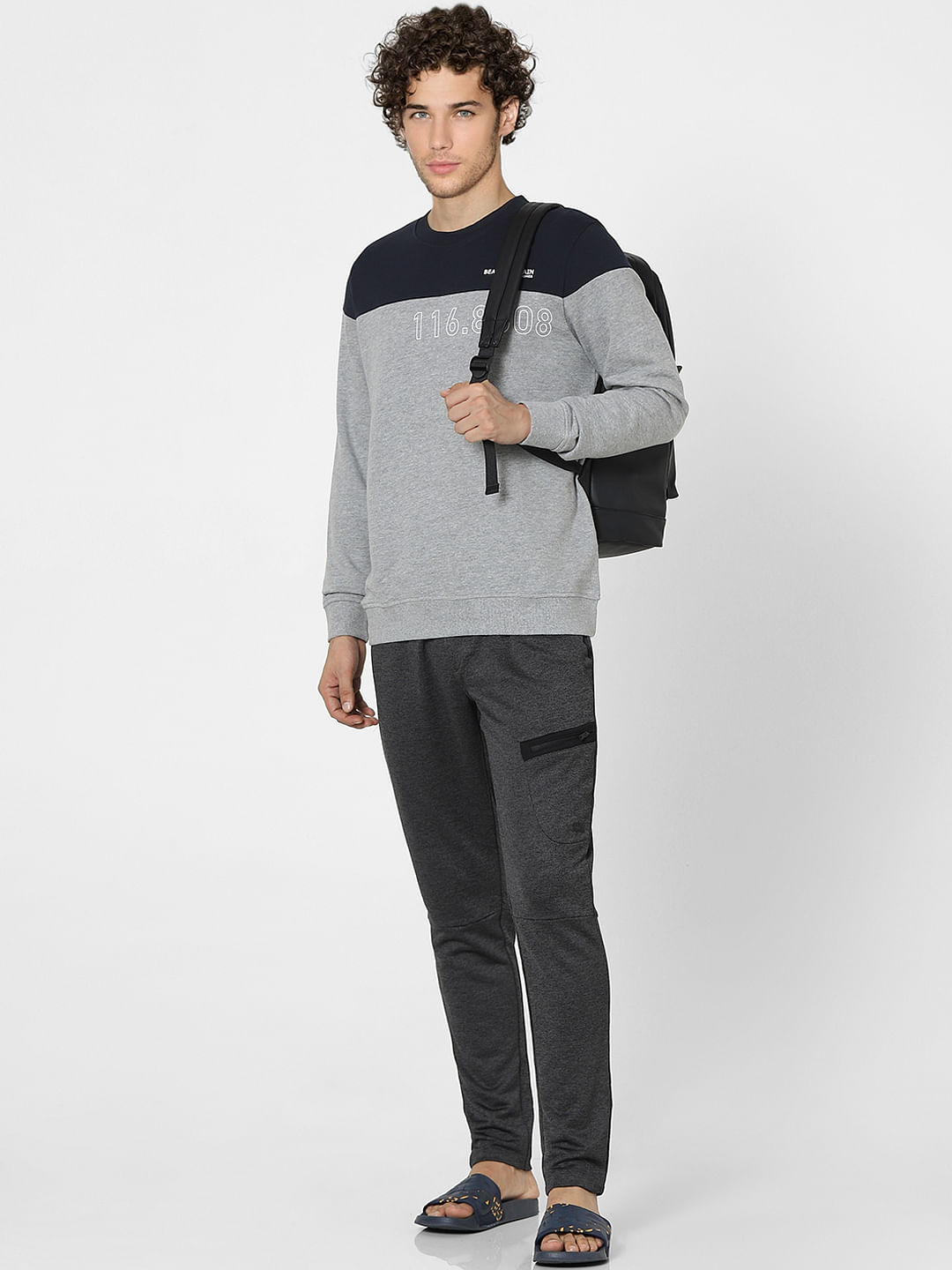 Grey Colourblocked Sweatshirt